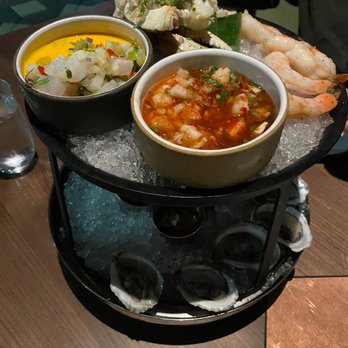 Saizon - Thai Lobster Ceviche and Tiger Ceviche, shrimp, crab, oysters. large Torre - New American Near Me - Fresno, California