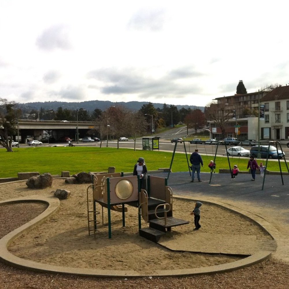 play structure and swings