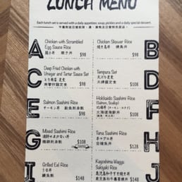 Lunch menu Lunch menu