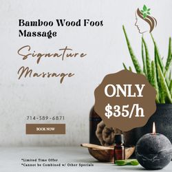Bamboo Wood Foot Massage - Bamboo Wood Foot Massage
14072 Magnolia St STE 208, Westminster, CA 92683
Mon-Sun 9:30am-10:00pm
Website: bamboowoodfoot.wix.com/92683