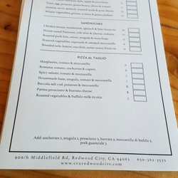 CRU Wine Bar & Merchant - Lunch menu