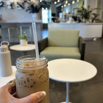 Blūm - Iced Dubai pistachio chocolate latte - Coffee & Tea Near Me - Charleston, South Carolina