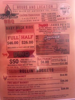 Menu photo 3 Rollin' Smoke BBQ Anthony, TX Menu photo 3 Rollin' Smoke BBQ Anthony, TX