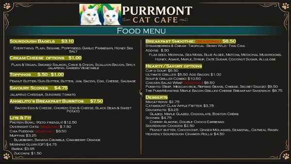 Menu photo 2 Purrmont Cat Cafe Springfield, VT