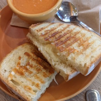 Bread & Cie - Fontina grilled cheese and tomato soup - Bakeries Near Me - San Diego, California Bread & Cie - Fontina grilled cheese and tomato soup - Bakeries Near Me - San Diego, California