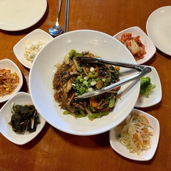 Minari - Glass noodle and side dishes. - Korean Near Me - San Bruno, California Minari - Glass noodle and side dishes. - Korean Near Me - San Bruno, California