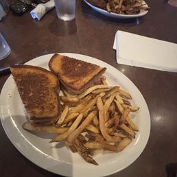 Reuben sandwich and fries