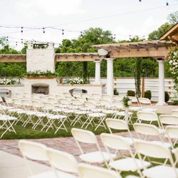 Savoie's The Catering Place - Light, refreshing ceremony set up on outdoor patio