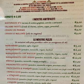 Pizzeria N.6 - Menu 1, October 2024 - Pizza Near Me - Chiavari, GE