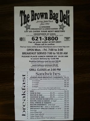 Menu photo 5 Brown Bag Deli Tampa, FL Menu photo 5 Brown Bag Deli Tampa, FL