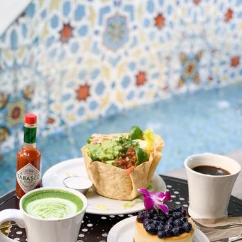 Urth Caffé-Pasadena - Tostada,green tea latte,fresh brewed coffee and blueberry cheesecake. Totally made my day!! - Cafes Near Me - Pasadena, California Urth Caffé-Pasadena - Tostada,green tea latte,fresh brewed coffee and blueberry cheesecake. Totally made my day!! - Cafes Near Me - Pasadena, California