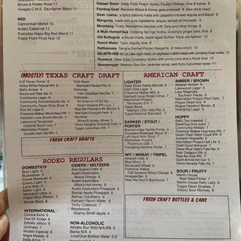 Rodeo Goat - Drink menu - Burgers Near Me - Frisco, Texas