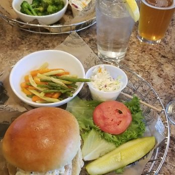 Marley's Brewery and Grille - Grilled chicken sandich with spinach artichoke dip - amazing! - Breweries Near Me - Bloomsburg, Pennsylvania