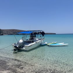 On Board Baja - Boat and paddle boards they provided for us