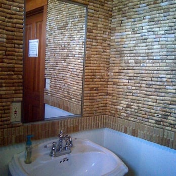Foley Johnson Winery - Super cool corked walled bathroom - Wine Tasting Room Near Me - Rutherford, California