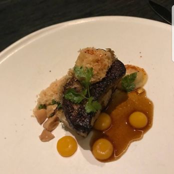 Stubborn Seed - Foie gras and almonds. Best dish of the night to me - New American Near Me - Miami Beach, Florida Stubborn Seed - Foie gras and almonds. Best dish of the night to me - New American Near Me - Miami Beach, Florida