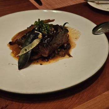 Craft - Braised Short Rib with mushroom bolognese, horseradish, and green peppercorn - New American Near Me - New York, New York