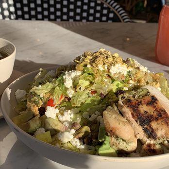 Flower Child - Mediterranean salad with a chicken breast - Salad Near Me - Addison, Texas Flower Child - Mediterranean salad with a chicken breast - Salad Near Me - Addison, Texas