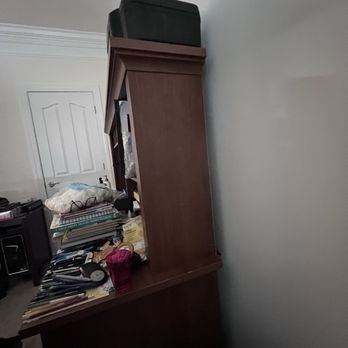 AZ Junk Removal - Old heavy computer table with attached bookcase hutch - Junk Removal & Hauling Near Me