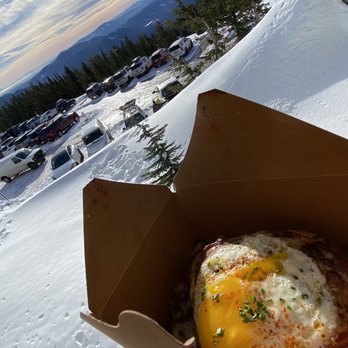 Cascade Dining Room - Croque Madame getting a view of the cascades before seeing my stomach! - New American Near Me - Timberline Lodge, Oregon Cascade Dining Room - Croque Madame getting a view of the cascades before seeing my stomach! - New American Near Me - Timberline Lodge, Oregon
