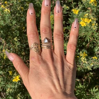 Chippen Nails Edwards - Acrylic with chrome ombré and dot details. - Nail Salons Near Me - Edwards, Colorado