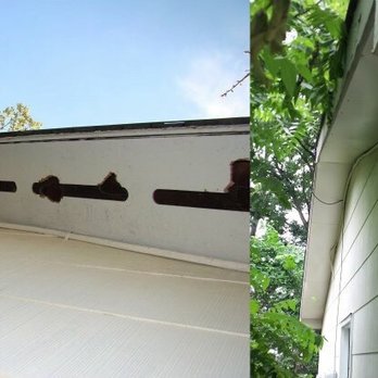 Wildlife Control Specialists - BEFORE & AFTER: Vented soffit completely chewed out by squirrels. - Wildlife Control Near Me - Lebanon, New Jersey Wildlife Control Specialists - BEFORE & AFTER: Vented soffit completely chewed out by squirrels. - Wildlife Control Near Me - Lebanon, New Jersey