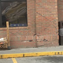 Casey's - Inside is closed due to exterior damage.
