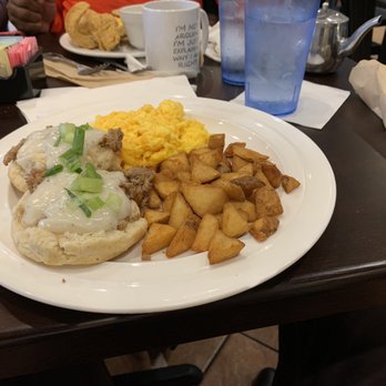 Two Eggs! - McDonough - Just Biscuit Plate w/ scrambled eggs with cheese and potatoes - Breakfast & Brunch Near Me - Hampton, Georgia