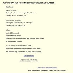 Kung Fu San Soo Fighting School
