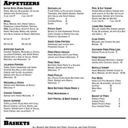 Menu as of October 1, 2021