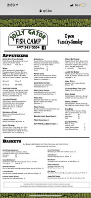 Menu photo 8 Jolly Gator Fish Camp Geneva, FL