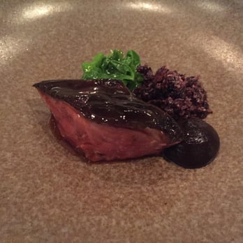 Quay Restaurant - Braised duck, black garlic. Wow, couldn't stab or saw this with my knife. Rubbery. How can a chef put this out? A waste of magret. - Modern Australian Near Me - Sydney, NSW Quay Restaurant - Braised duck, black garlic. Wow, couldn't stab or saw this with my knife. Rubbery. How can a chef put this out? A waste of magret. - Modern Australian Near Me - Sydney, NSW