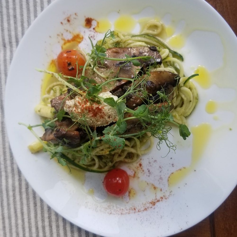 Passiflora - Pesto Zucchini Pasta - Vegan Near Me - Rincon, Puerto Rico Passiflora - Pesto Zucchini Pasta - Vegan Near Me - Rincon, Puerto Rico