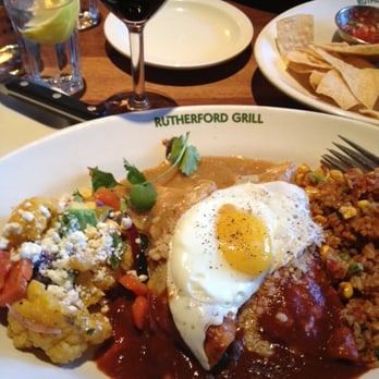 Rutherford Grill - Butternut Squash & white cheddar enchilada's with a sunny side egg ontop...delish!! - American Near Me - Rutherford, California