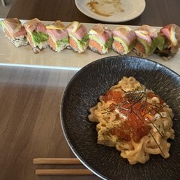 Lemon rolls, plus a dish from the Omakase "chef's choice" meal
