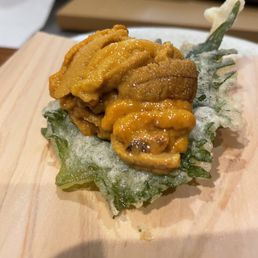 Shiso with uni Shiso with uni