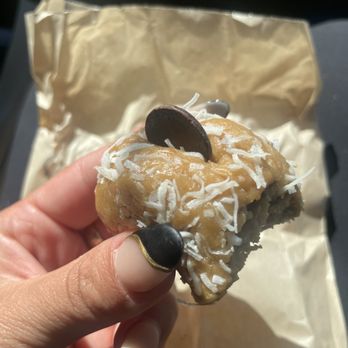 Captain + Stoker - Peanut butter energy bite (the actual name is something similar). It has coconut shavings and a small piece of chocolate in the middle - Coffee Roasteries Near Me - Monterey, California