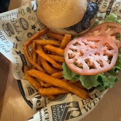 The Ridge Marketplace - Classic burger and sweet potato fries