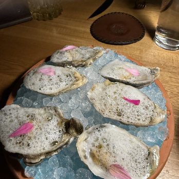 Escuela - Oysters with melon foam! - Tex-Mex Near Me - Austin, Texas Escuela - Oysters with melon foam! - Tex-Mex Near Me - Austin, Texas