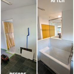 5C Home Solutions - Added a tub in what used to be an office. Combined it to be one big bathroom.