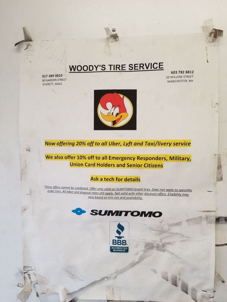 WOODY’S TIRE SERVICE 28 Reviews 80 Garden St, Everett