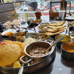 Gujarati thali and gobhi paratha