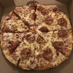 Stoko's - Pepperoni pizza with thicker than expected crust.