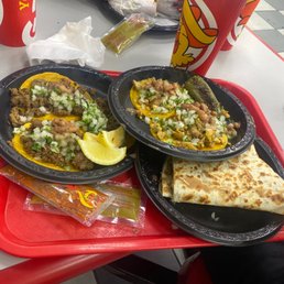 Quesadilla Asada and Taco Asada