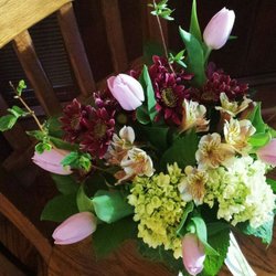 Tiny House of Flowers - Tulip Toast in a large wine glass for the vino lover in your life!
