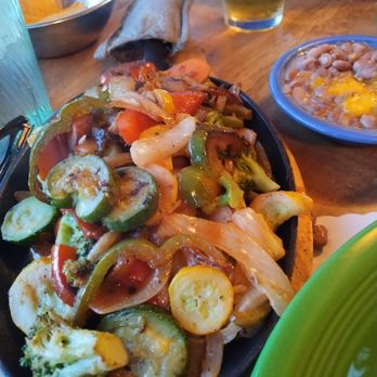 Del's Restaurant - Veggie fajitas and prickly pear margarita. - Breakfast & Brunch Near Me - Tucumcari, New Mexico