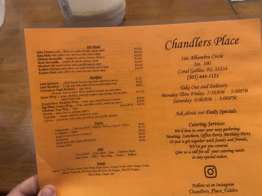 Menu photo 7 Chandlers Place Coral Gables, FL Menu photo 7 Chandlers Place Coral Gables, FL