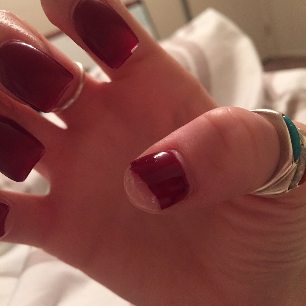 Fancy Nails - one week old nails and one is broken and other the gel is chipping off. - Nail Salons Near Me - Phoenix, Arizona