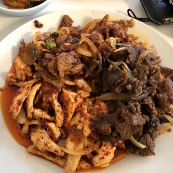 Seoul To Go - Combo with pork and chicken and bulgogi- very flavorful and good quality. White chicken meat too! - Korean Near Me - Killeen, Texas Seoul To Go - Combo with pork and chicken and bulgogi- very flavorful and good quality. White chicken meat too! - Korean Near Me - Killeen, Texas
