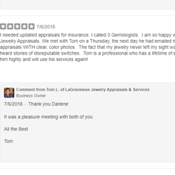 LaGravinese Jewelry Appraisals & Services - Real Reviews